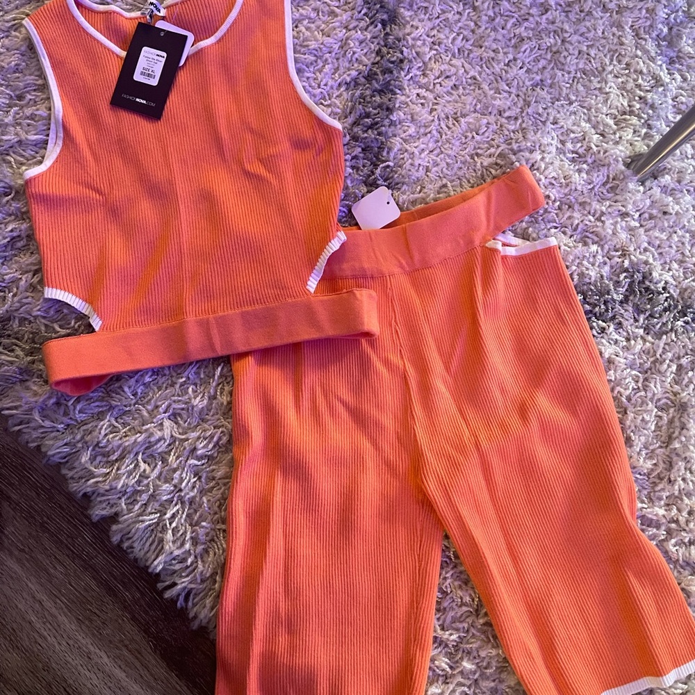 Fashion Nova Orange Two-Piece Set - Picture 3 of 3